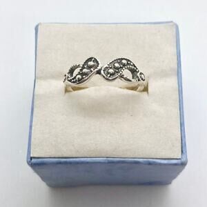 Silver Tone Paisley Ring Size 6.5